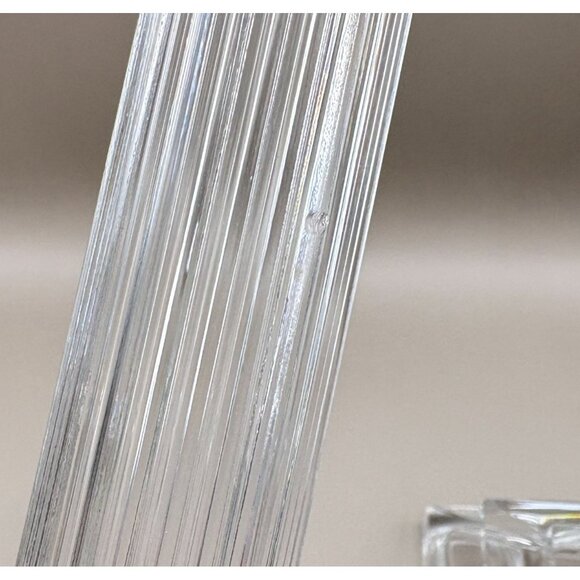 Vintage Crystal Pillar Candle Holders Elegant Columns Art Deco 10" Candlesticks - Picture 7 of 11